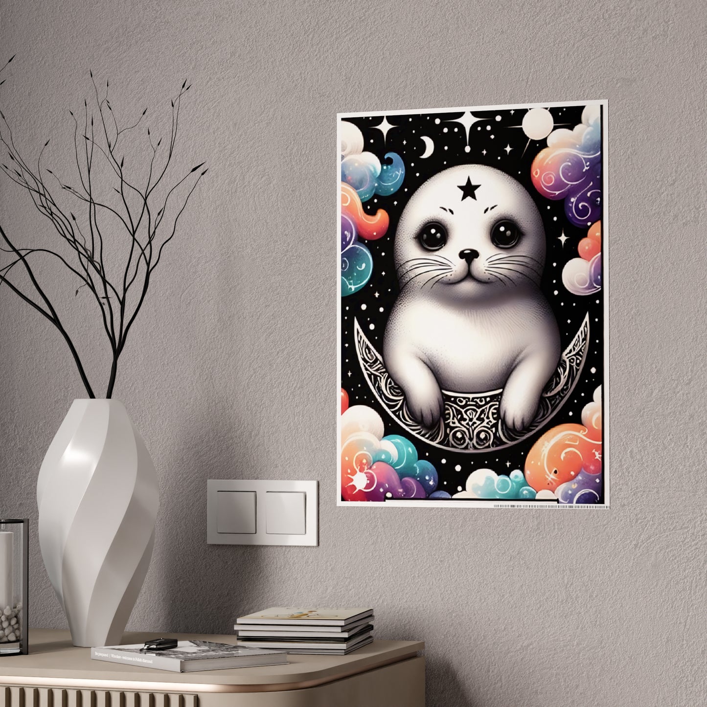 Whimsical Seal Poster, Cute Animal Decor - VYBE Shop