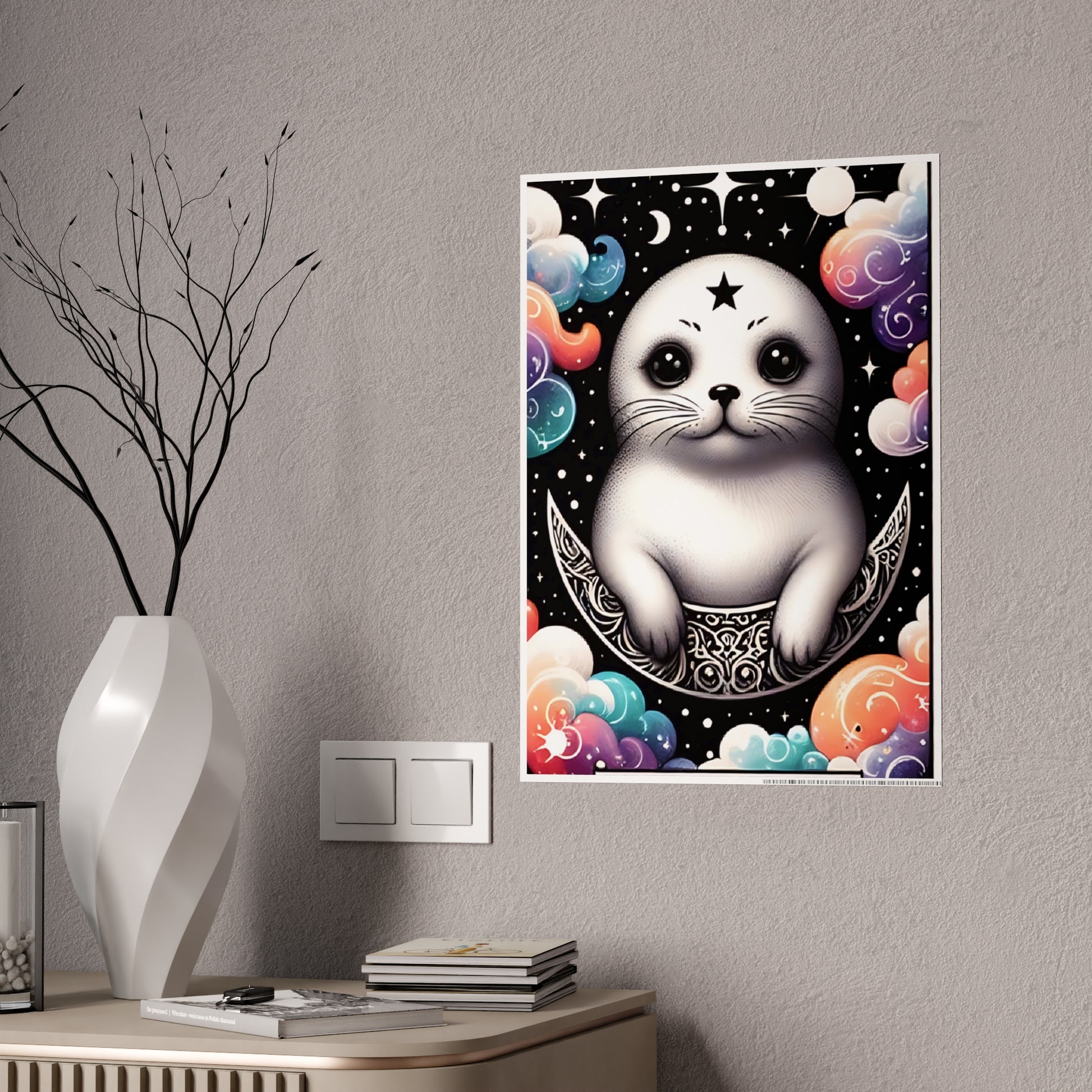 Whimsical Seal Poster, Cute Animal Decor - VYBE Shop