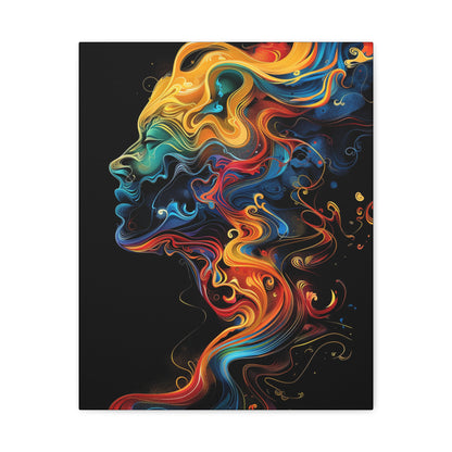 Colorful Abstract Portrait Canvas Art, Modern Wall Decor, Gift for Home, Living Room, Unique Artwork, Trending Decor - VYBE Shop