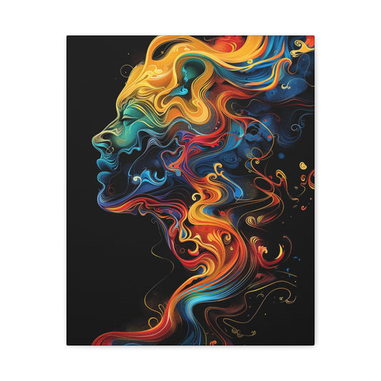 Colorful Abstract Portrait Canvas Art, Modern Wall Decor, Gift for Home, Living Room, Unique Artwork, Trending Decor - VYBE Shop
