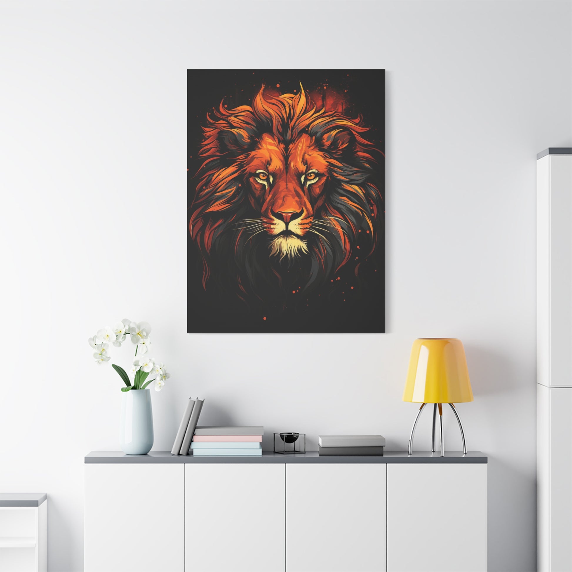 Vibrant Lion Art Canvas, Bold Wall Decor, Animal Lovers Gift, Safari Home Decor, Unique Art Piece for Any Room - VYBE Shop