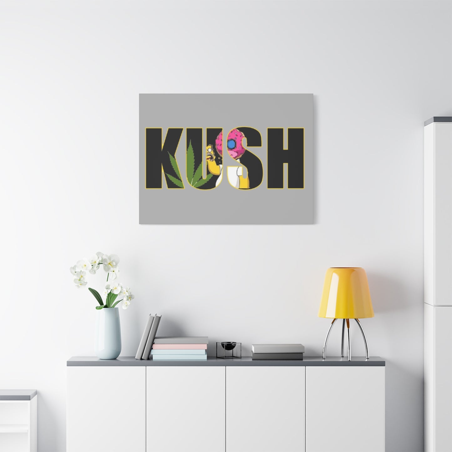 Colorful Cannabis KUSH Wall Art, Stretched Canvas Print, Unique Home Decor, Gift for Smokers, KUSH Design - VYBE Shop