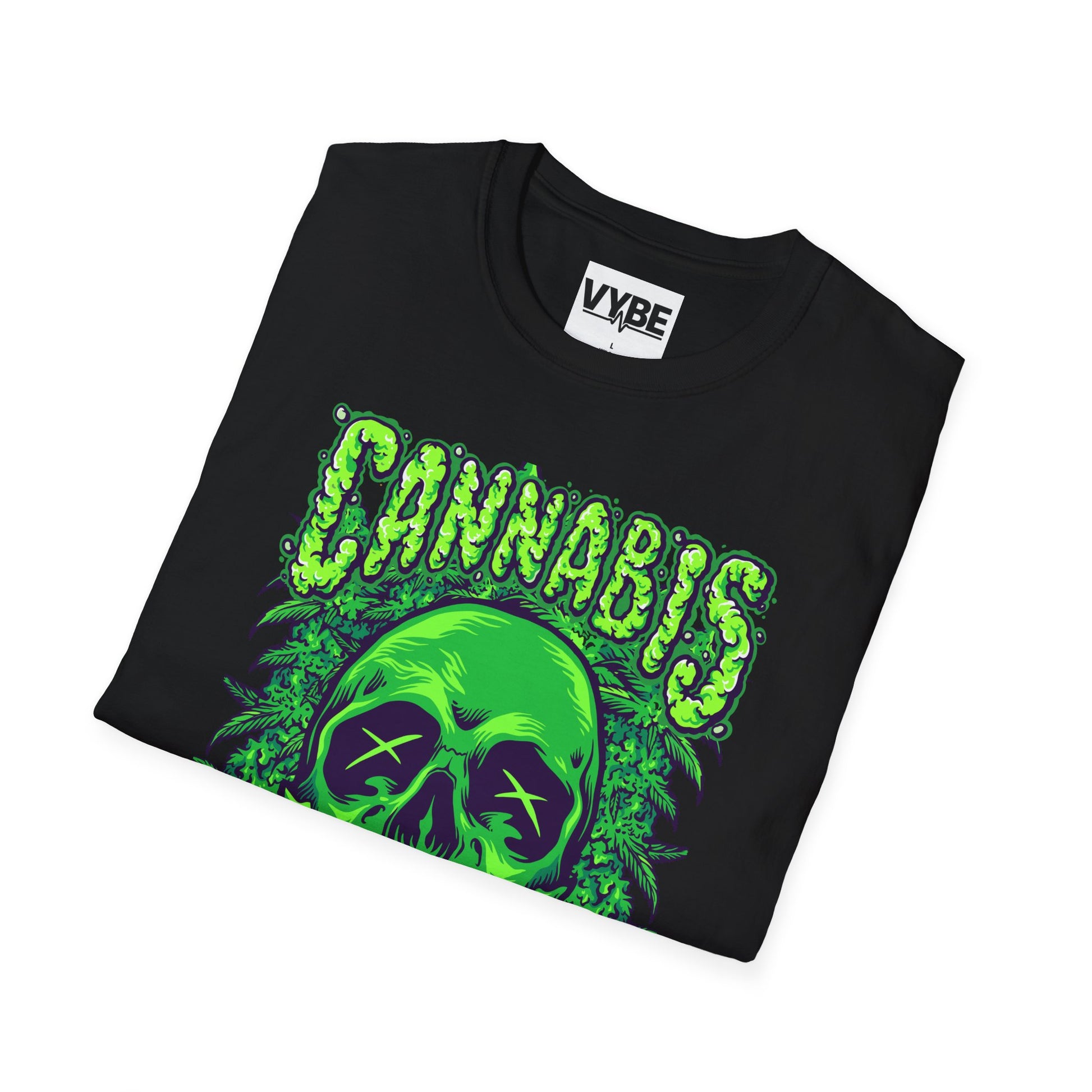 420- Cannabis Skull Graphic T-Shirt - VYBE Shop