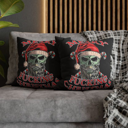 Gothic Christmas Pillowcase - Merry F***ing Christmas Cushion Cover, Edgy Holiday Decor & Unique Gift - VYBE Shop