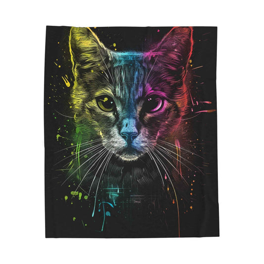 Rainbow Cat Blanket - Cozy Plush Throw for Cat Lovers