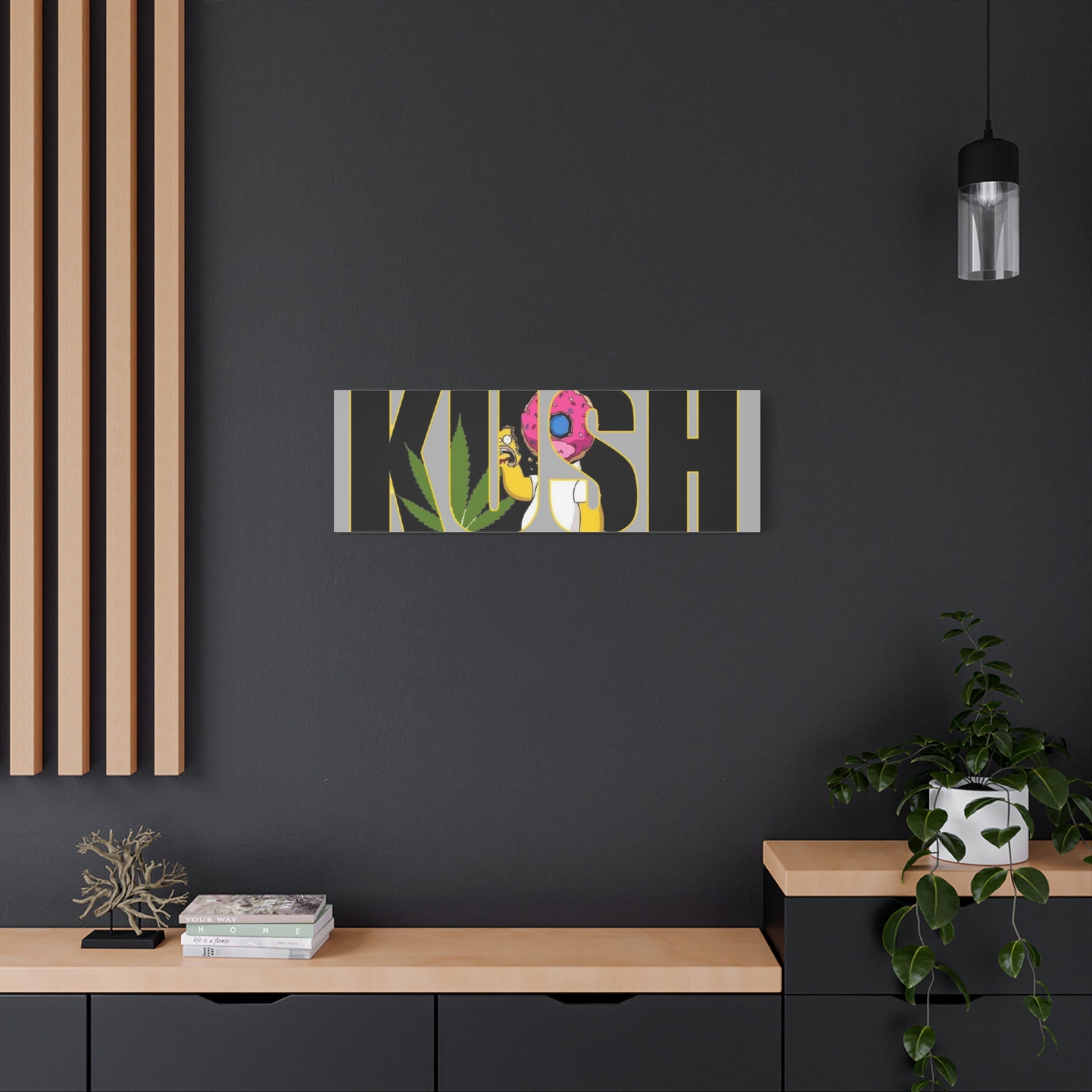 Colorful Cannabis KUSH Wall Art, Stretched Canvas Print, Unique Home Decor, Gift for Smokers, KUSH Design - VYBE Shop