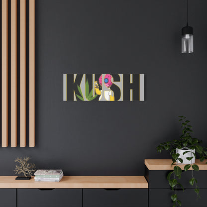 Colorful Cannabis KUSH Wall Art, Stretched Canvas Print, Unique Home Decor, Gift for Smokers, KUSH Design - VYBE Shop