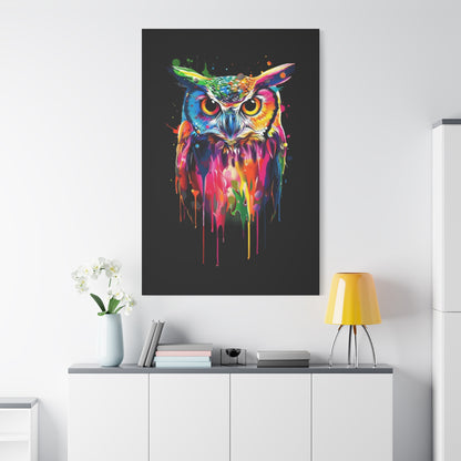 Neon Owl Matte Canvas Framed Print - VYBE Shop