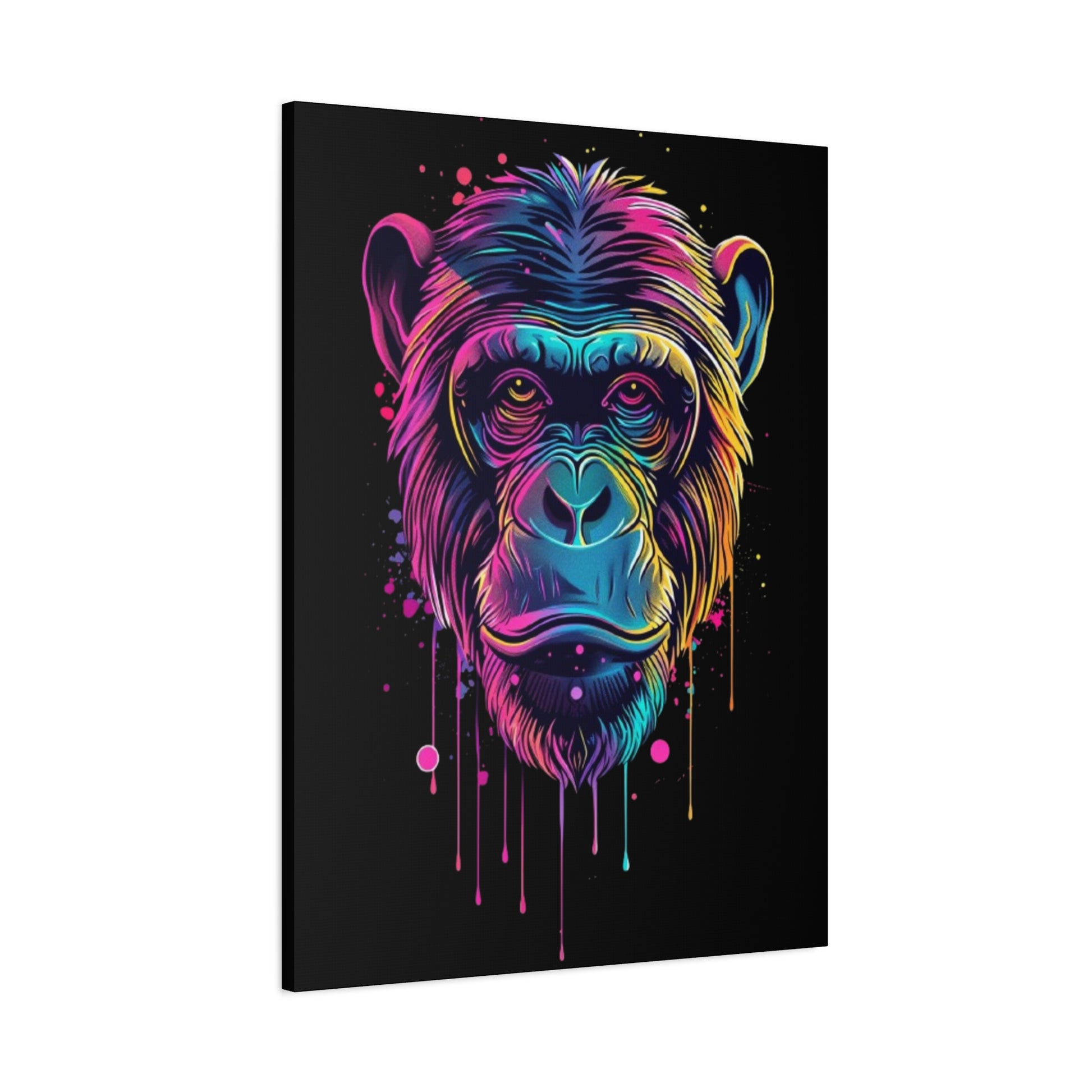 Colorful Monkey Canvas Art, Wall Decor, Animal Lover Gift, Gamer Room Design, Colorful Home Decoration - VYBE Shop