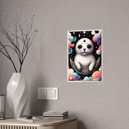 Whimsical Seal Poster, Cute Animal Decor - VYBE Shop