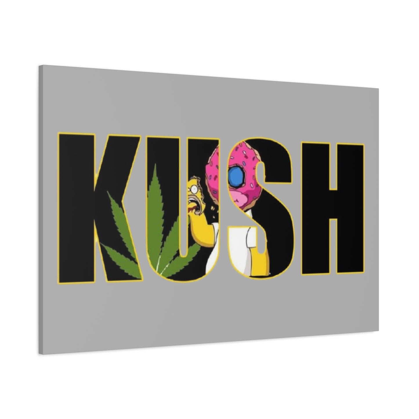 Colorful Cannabis KUSH Wall Art, Stretched Canvas Print, Unique Home Decor, Gift for Smokers, KUSH Design - VYBE Shop