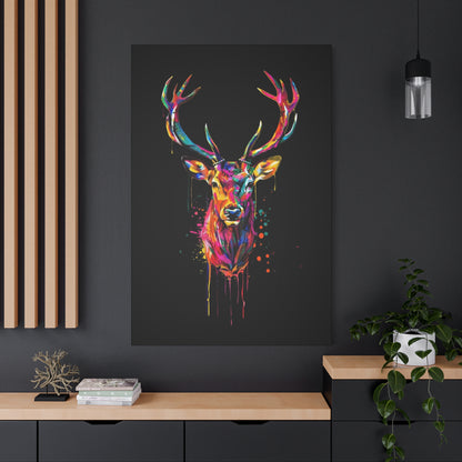 Neon Deer Design Matte Canvas Framed Print - VYBE Shop