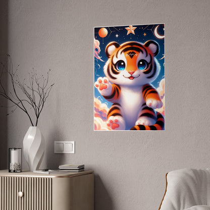 Cute Tiger Poster - Colorful Wall Art for Your Home - VYBE Shop