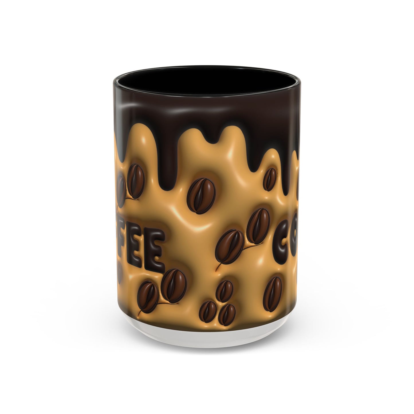 Coffee Lover's Accent Mug - Inflated 3D Design. 11oz or 15oz - VYBE