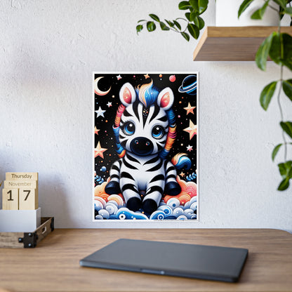 Cute Zebra Poster - Whimsical Gloss Wall Art - VYBE Shop