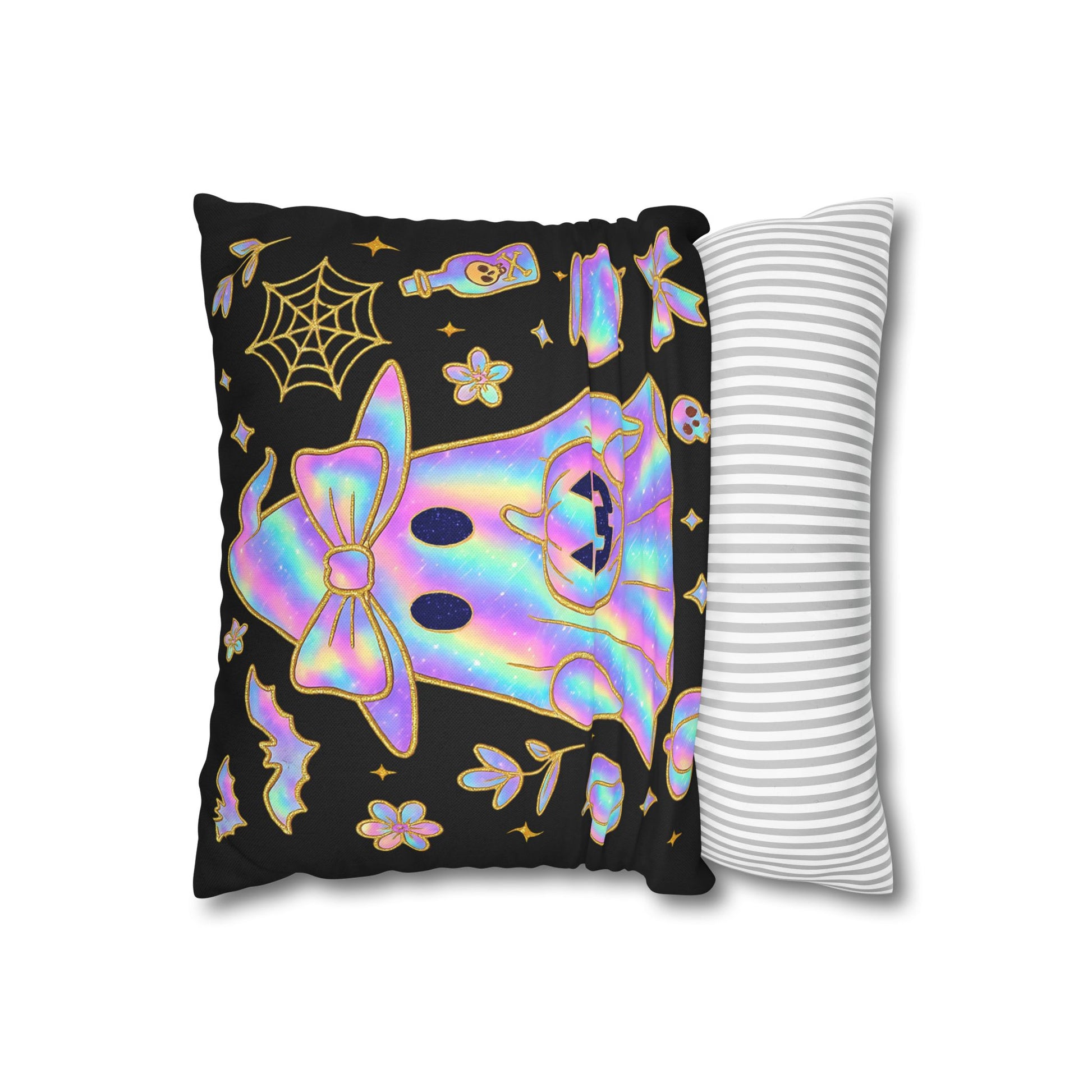 Holographic Ghost Pillowcase - Cozy Halloween Decor, Cute Cushion Cover, Spooky Gift for Fall Vibes - VYBE Shop