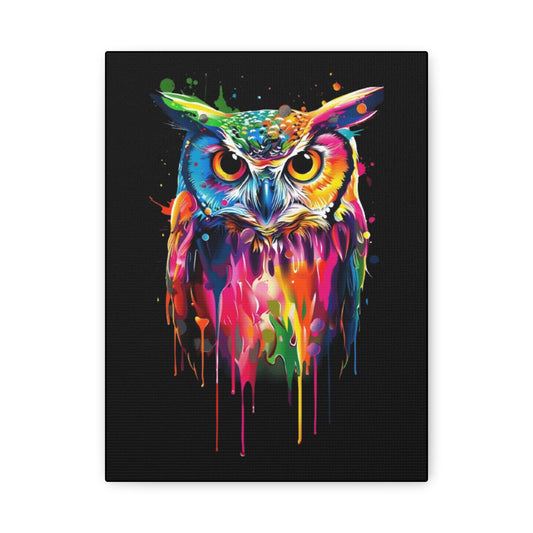 Neon Owl Matte Canvas Framed Print - VYBE Shop