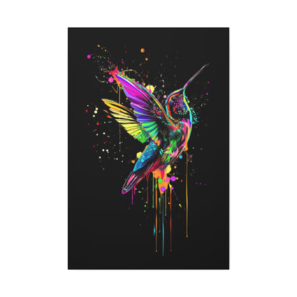 Neon Hummingbird Matte Canvas, Stretched, 1.25" - VYBE Shop