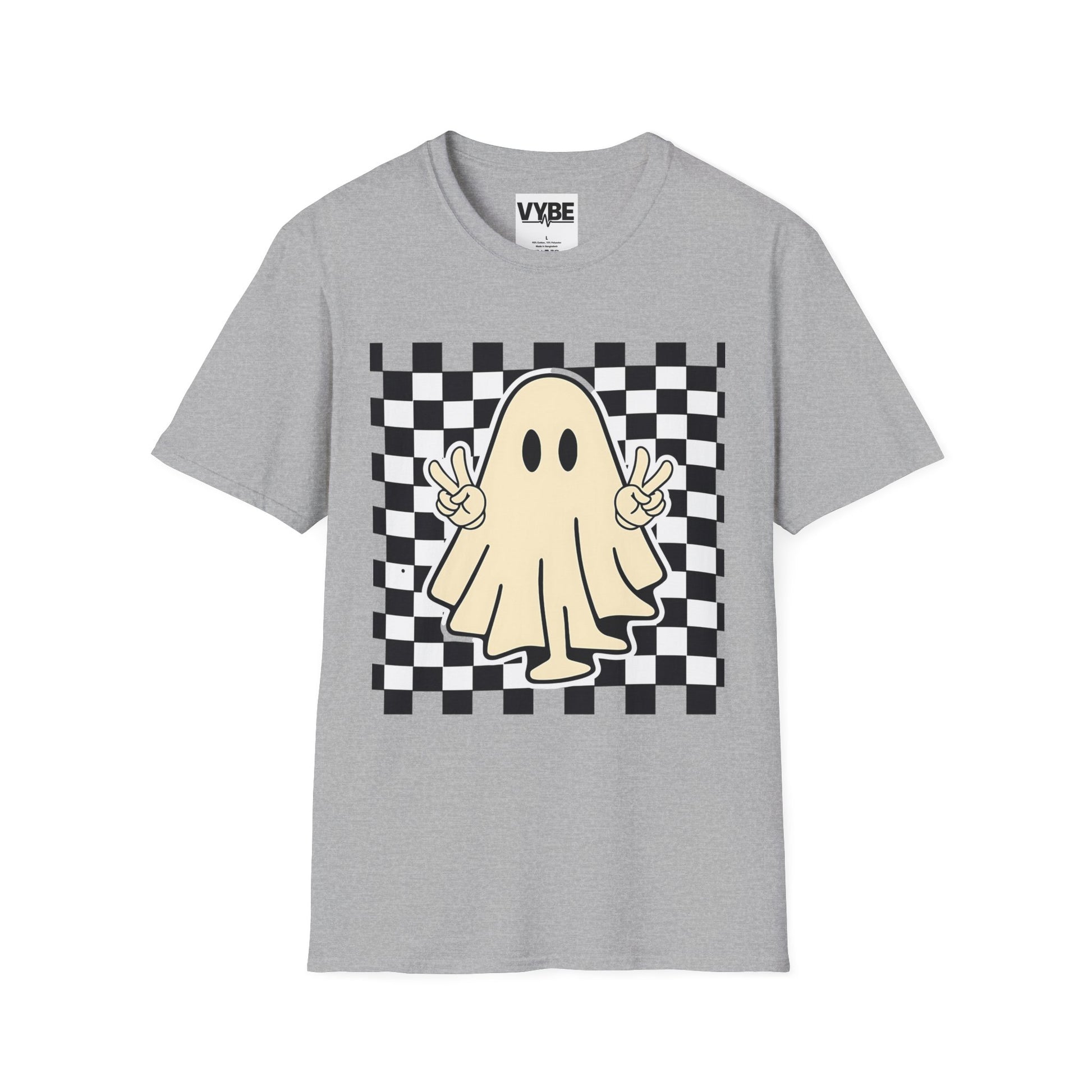 Halloween- Playful Ghost Graphic T-Shirt, Trendy Tee for Halloween, Casual Wear, Unisex Shirt, Gift for Friends - VYBE Shop