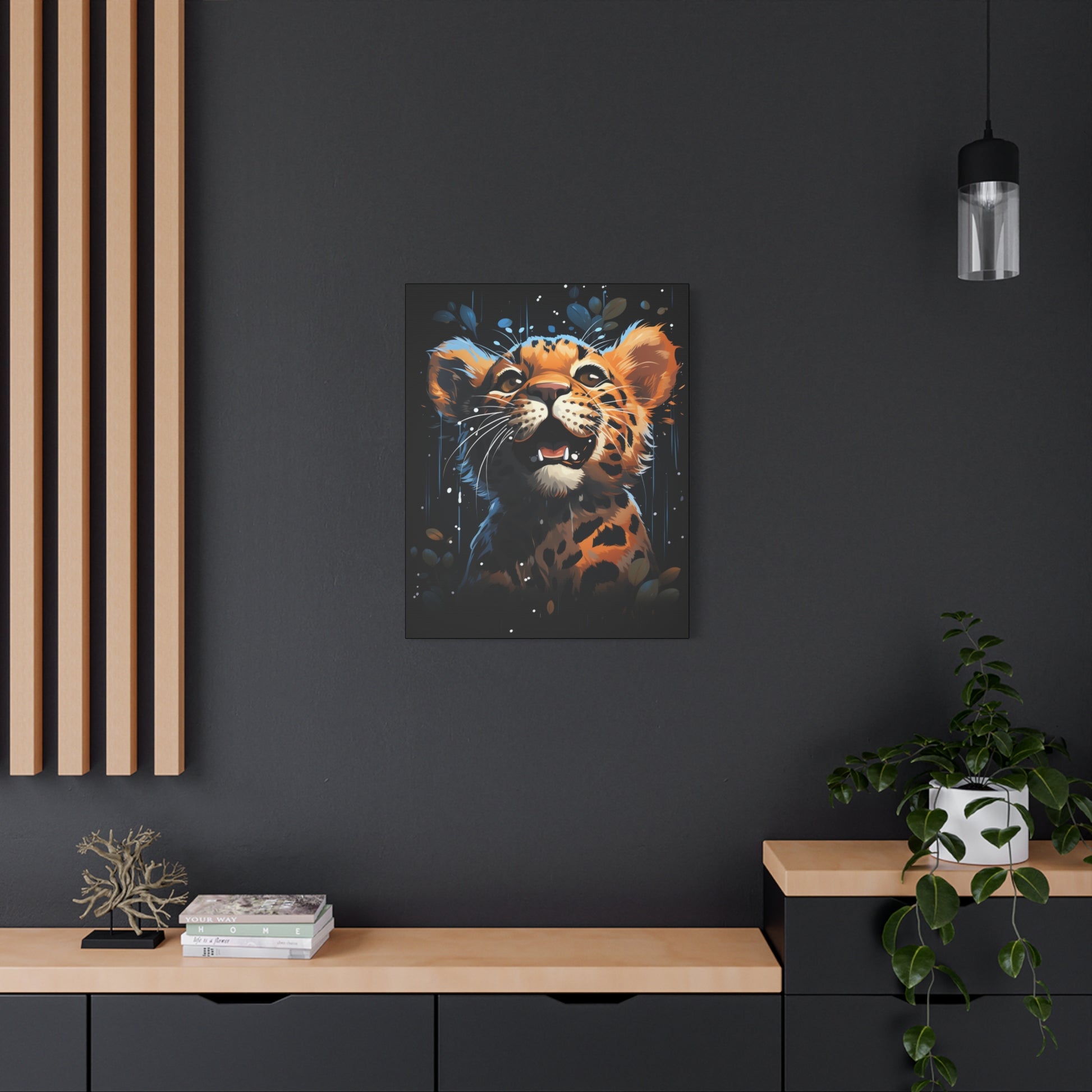 Whimsical Canvas Art, Cute Leopard Wall Decor, Animal Lover Gift, Kids Room Wall Art, Safari Theme Decor - VYBE Shop