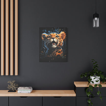 Whimsical Canvas Art, Cute Leopard Wall Decor, Animal Lover Gift, Kids Room Wall Art, Safari Theme Decor - VYBE Shop