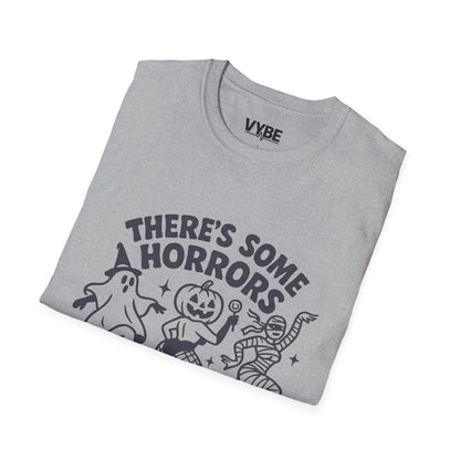 Halloween- Horrors In This House T-Shirt, Casual Wear, Spooky Party Shirt, Gift for Halloween Lovers, Fall Fashion, Ghost Design Tee - VYBE Shop