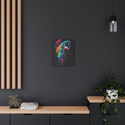 Neon Eagle Canvas Art, Colorful Wall Decor, Animal Lover Gift, Rainbow Decor, Home Sweet Home, Colorful Eagle Painting - VYBE Shop