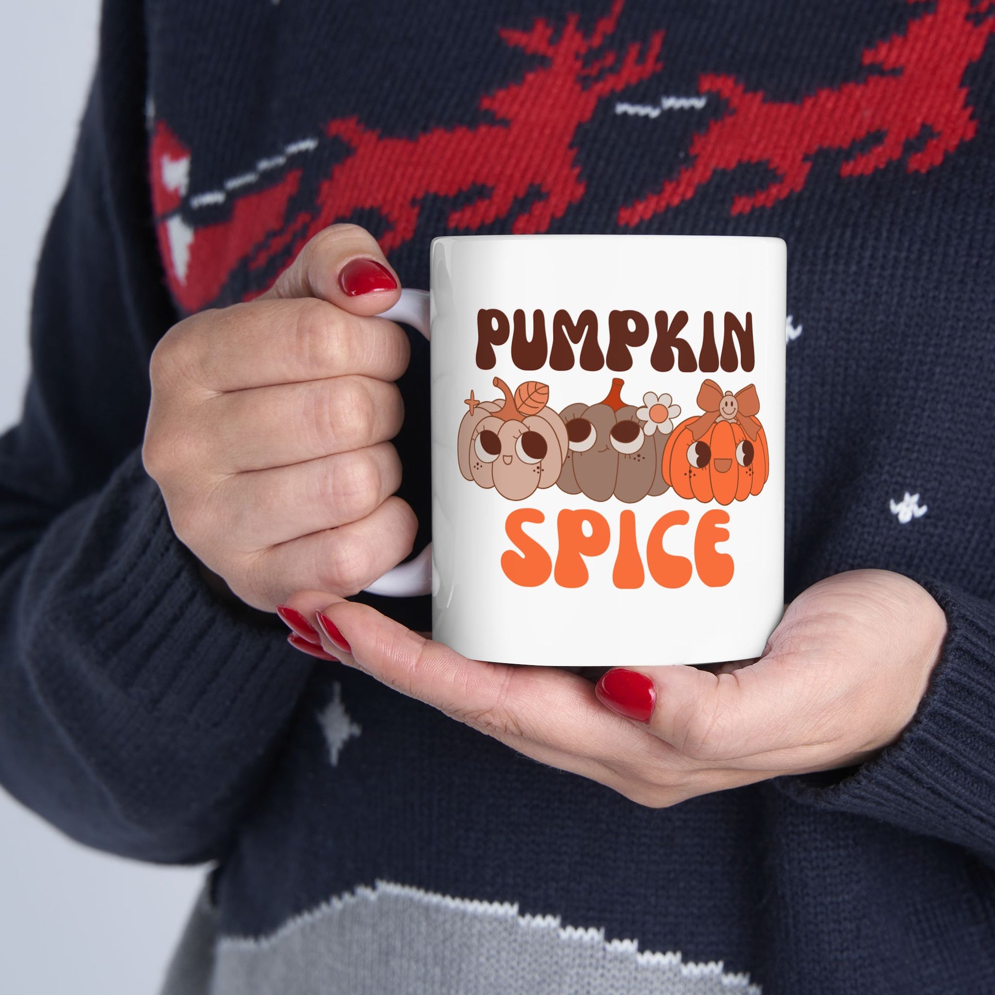 Pumpkin Spice Mug, Cute Fall Coffee Cup, Autumn Beverage Mug, Halloween, Thanksgiving Gift, Cozy Seasonal Decor - VYBE Shop