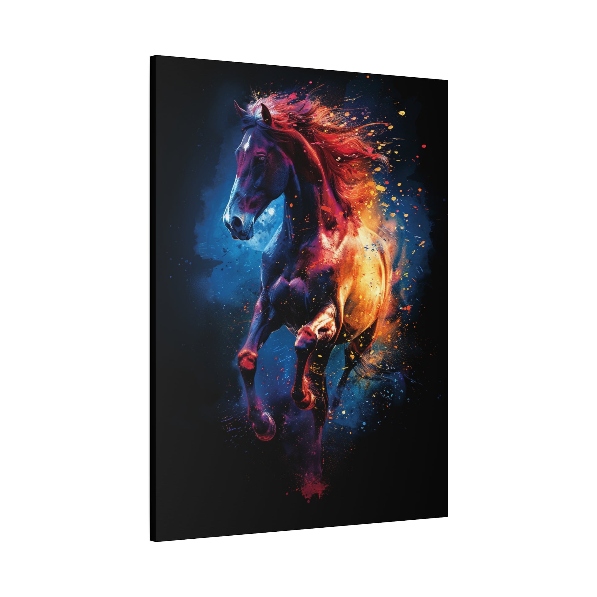 Vibrant Horse Art Canvas Print, Colorful Horse Wall Decor, Equine Artwork for Horse Lovers, Unique Gift for Animal Enthusiasts, Home Decor - VYBE Shop