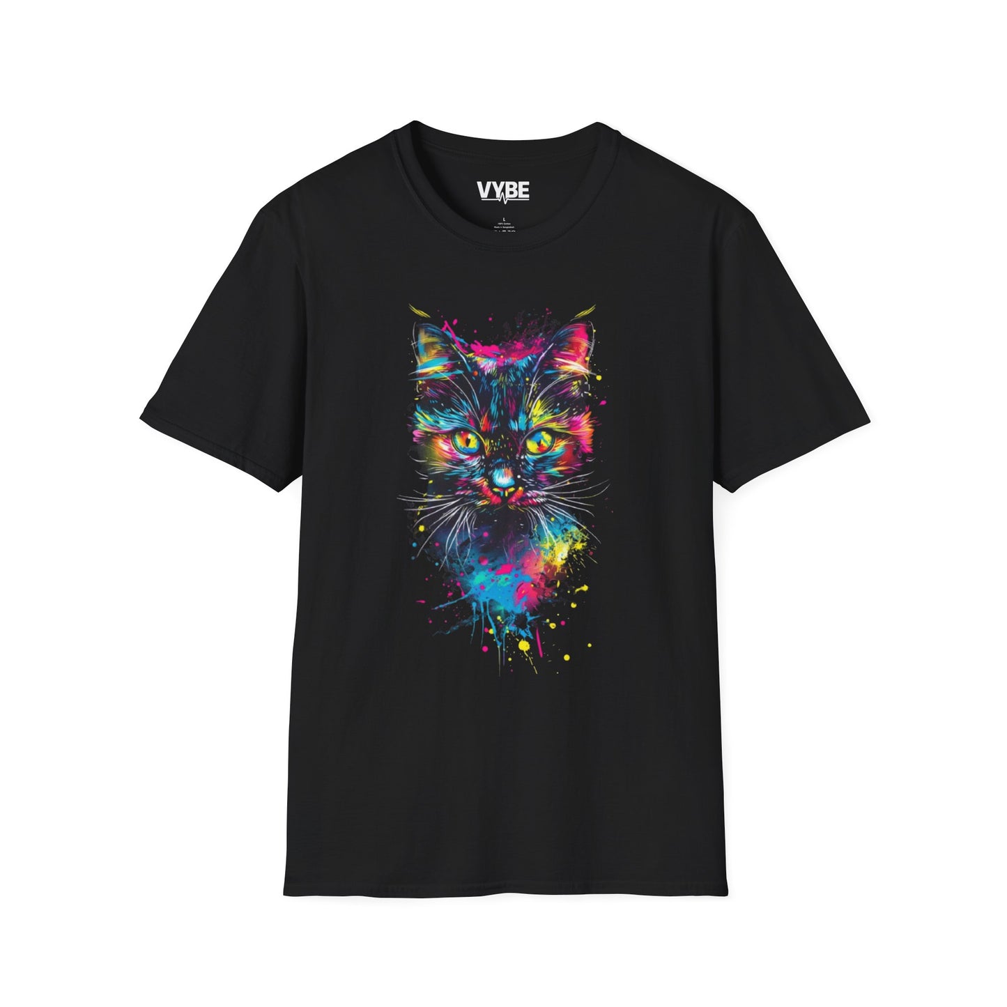 Vibrant Cat Graphic T-Shirt - VYBE Shop