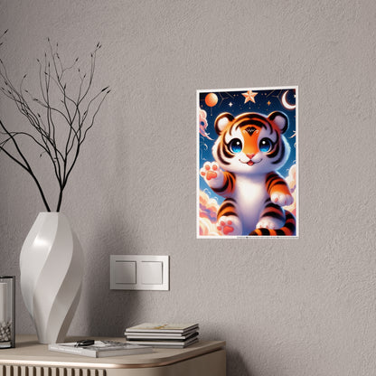 Cute Tiger Poster - Colorful Wall Art for Your Home - VYBE Shop