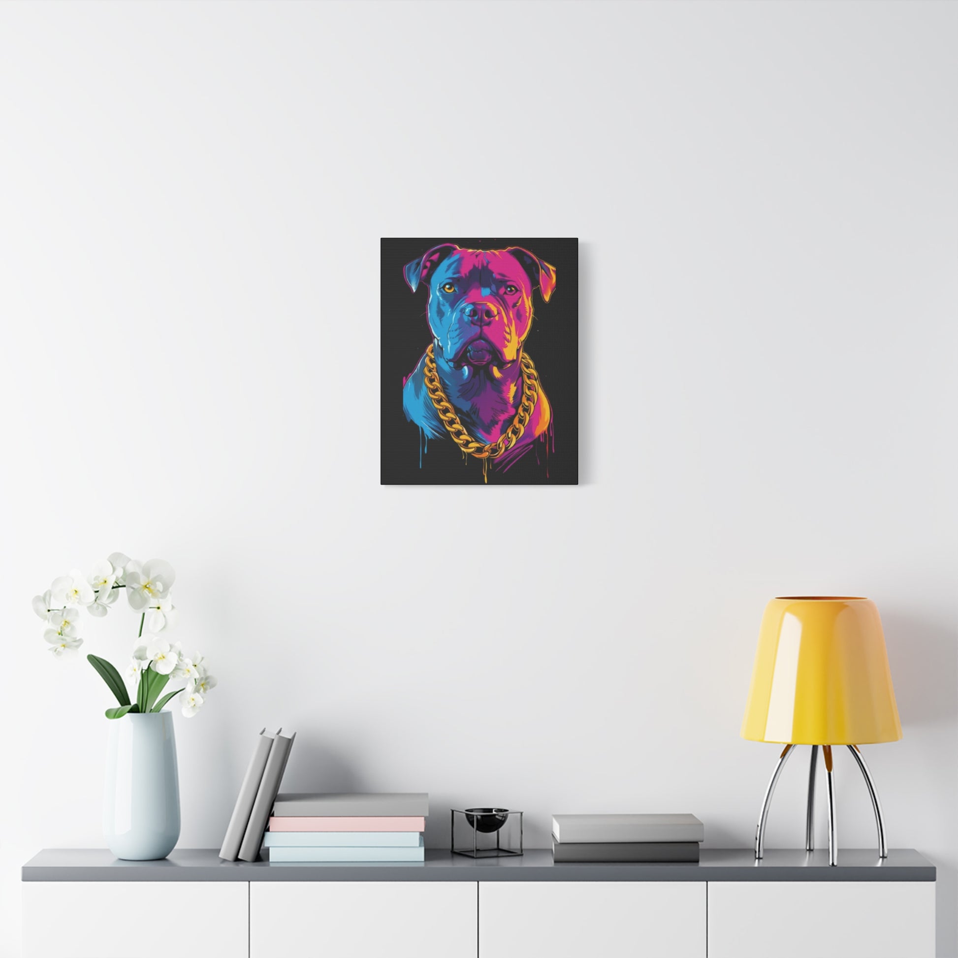 Neon Dog Portrait Canvas Art, Colorful Wall Decor for Pet Lovers, Unique Gift for Dog Owners, Home Gallery Decoration, Colorful Pet [...] - VYBE Shop