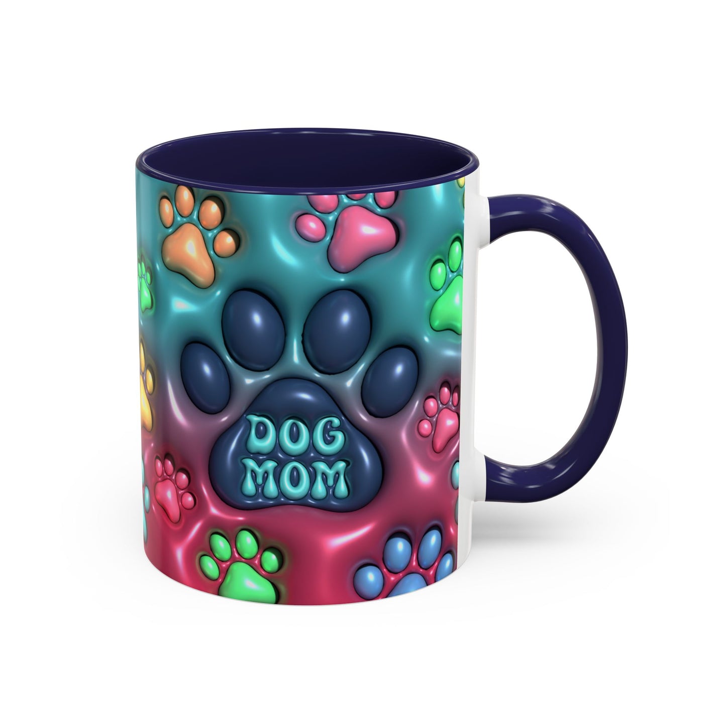 Colorful Dog Mom Coffee Mug, Inflated 3d Design, 11Oz or 15Oz - VYBE