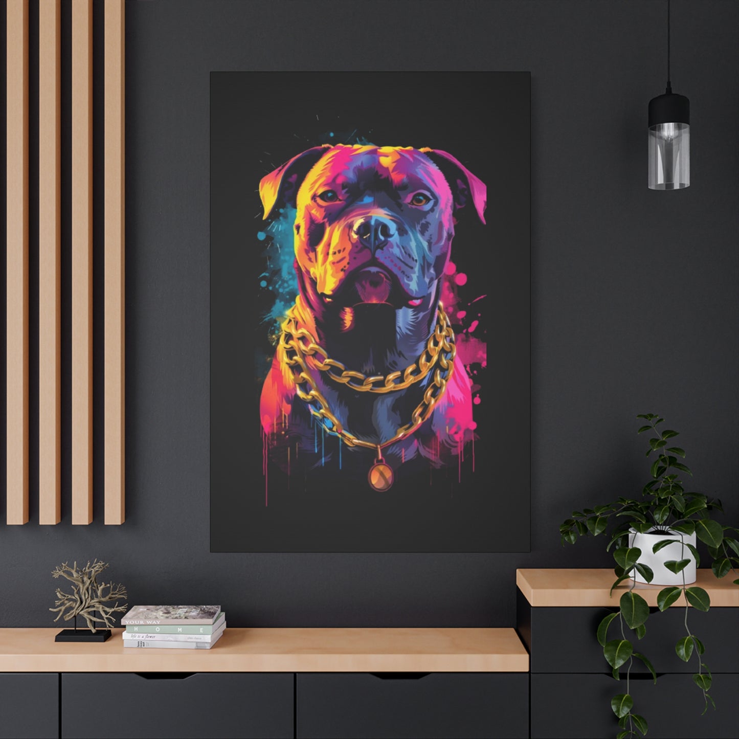 Vibrant Dog Portrait Canvas Art, Dog Lover Gift, Home Decor, Unique Wall Art, Pet Memorial Decoration, Colorful Art Print - VYBE Shop