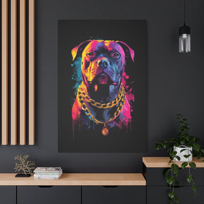 Vibrant Dog Portrait Canvas Art, Dog Lover Gift, Home Decor, Unique Wall Art, Pet Memorial Decoration, Colorful Art Print - VYBE Shop