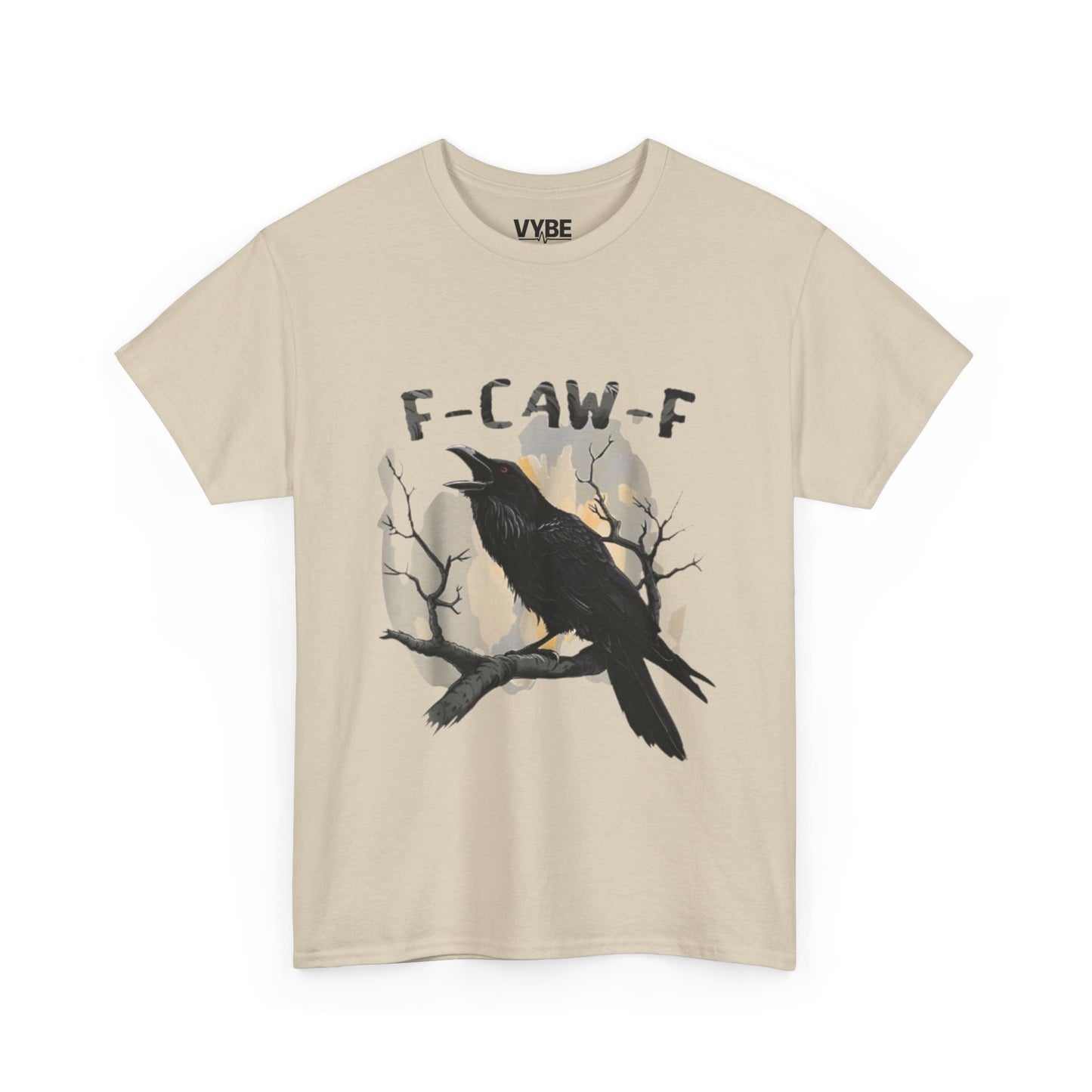 Funny F-Caw-F Unisex Heavy Cotton Tee, Funny Gift Idea, Crow Design - VYBE Shop