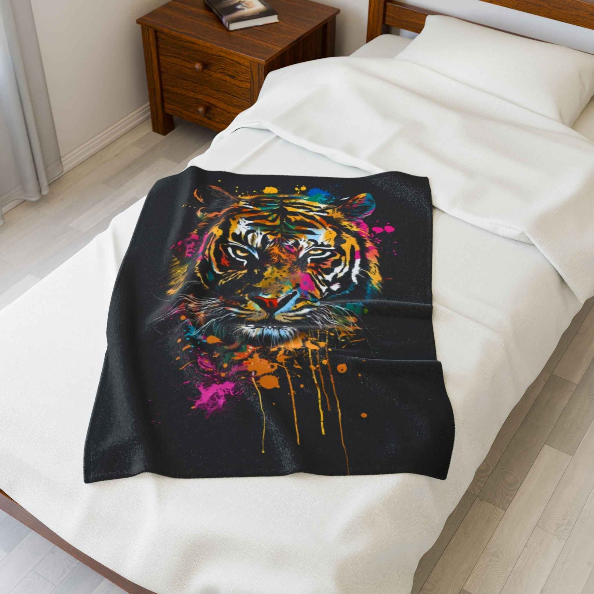 Vibrant Tiger Plush Blanket