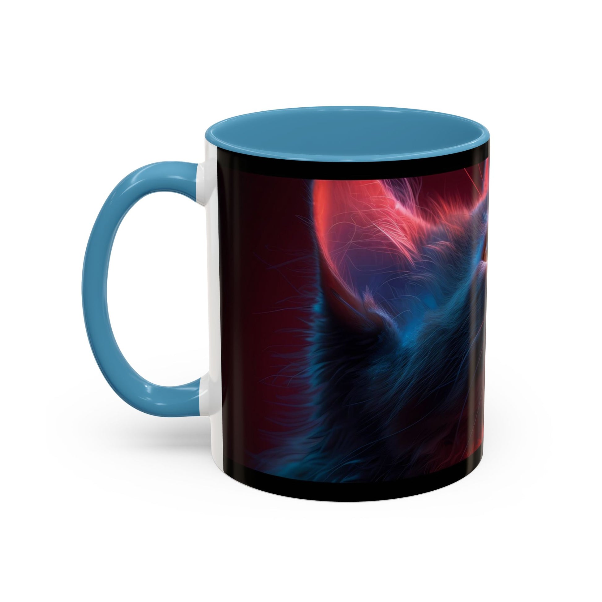 Cosmic Cat Coffee Mug - Vibrant Colorful Design, Cat Lover Gift, Unique Accented Mug, Pet Owner Gift, Cosmic Art Drinkware - VYBE