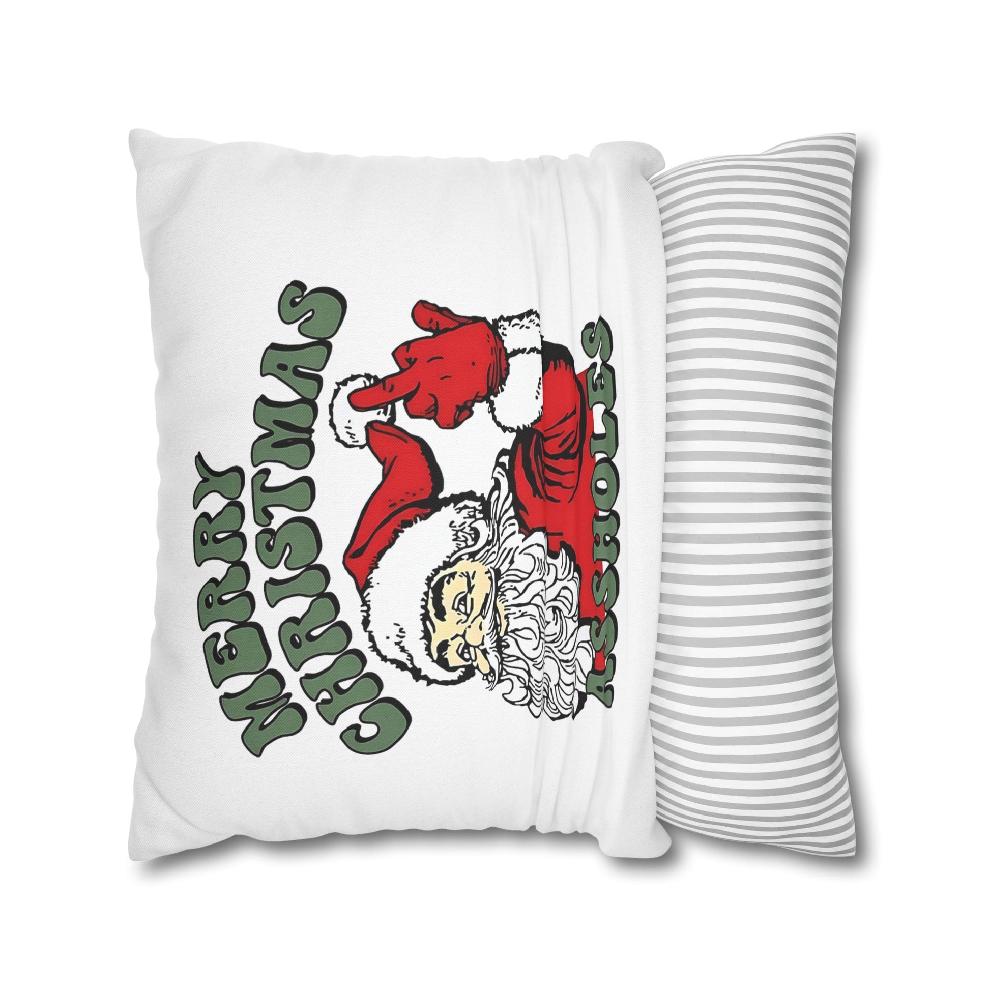 Funny Holiday Pillowcase, Merry Christmas Pillow, Quirky Christmas Decor, Santa Pillow, Gift for Friends, Home Decor - VYBE Shop
