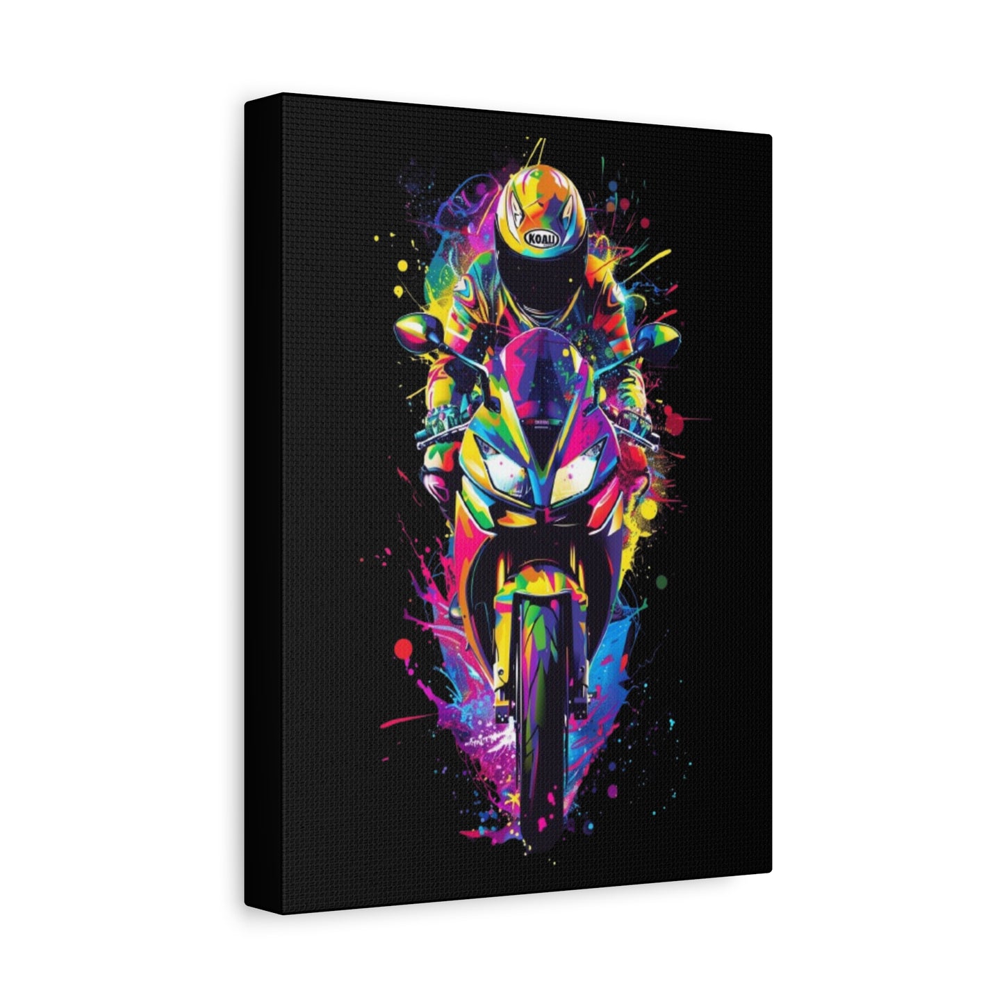 Neon Motorcycle Canvas Art, Perfect for Bikers, Home Decor, Gifts for Riders, Colorful Wall Art, Bike Lover's Gift - VYBE Shop