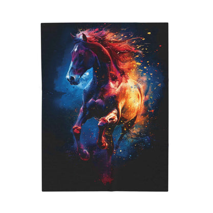 Vibrant Horse Art Blanket