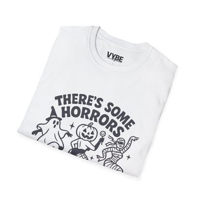 Halloween- Horrors In This House T-Shirt, Casual Wear, Spooky Party Shirt, Gift for Halloween Lovers, Fall Fashion, Ghost Design Tee - VYBE Shop