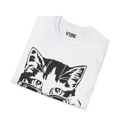 Cute- Cool Cat Sunglasses T-Shirt, Cute Kitty Tee, Gift For Feline Lovers - VYBE Shop
