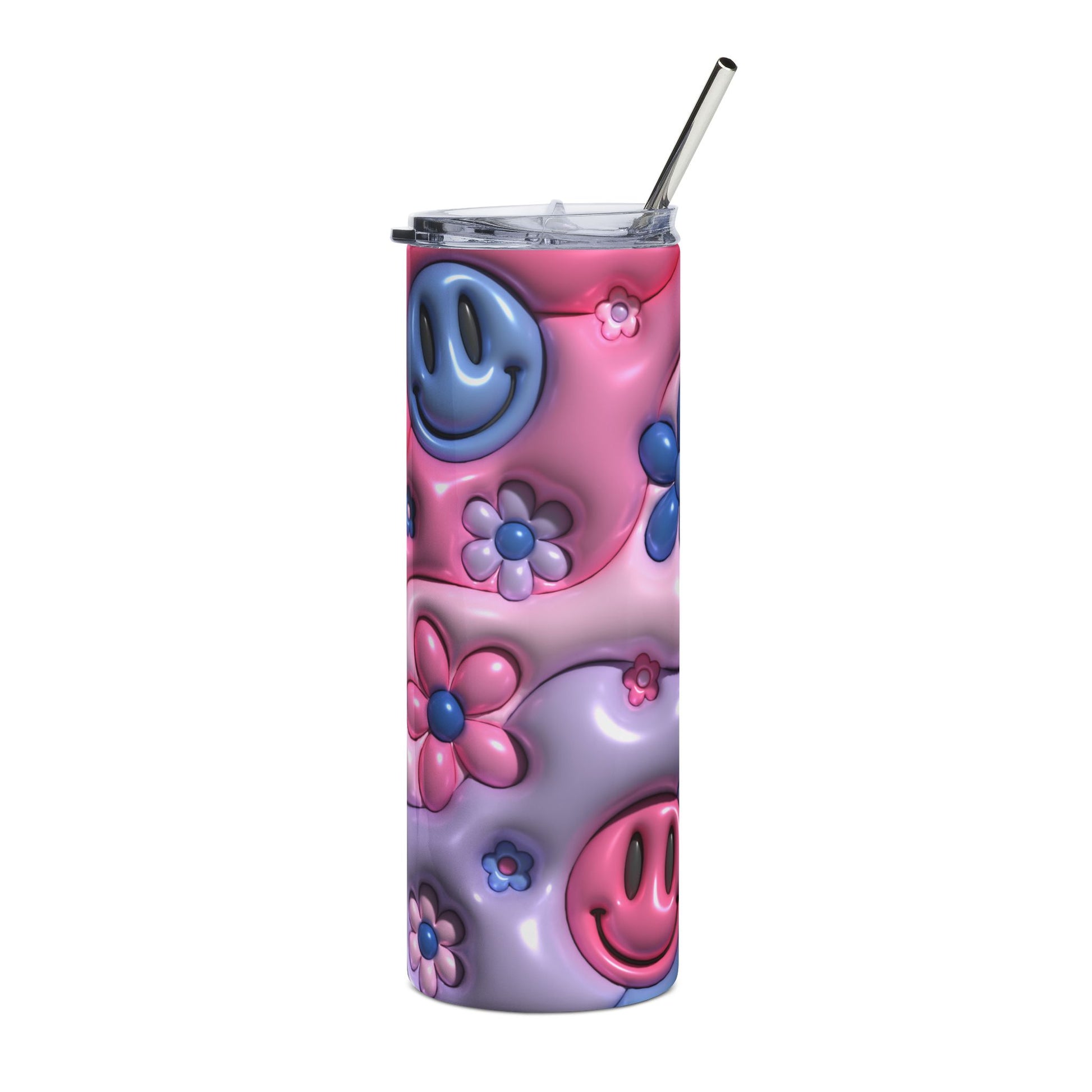 Colorful Smiley Flower Tumbler | 20oz Stainless Steel - VYBE
