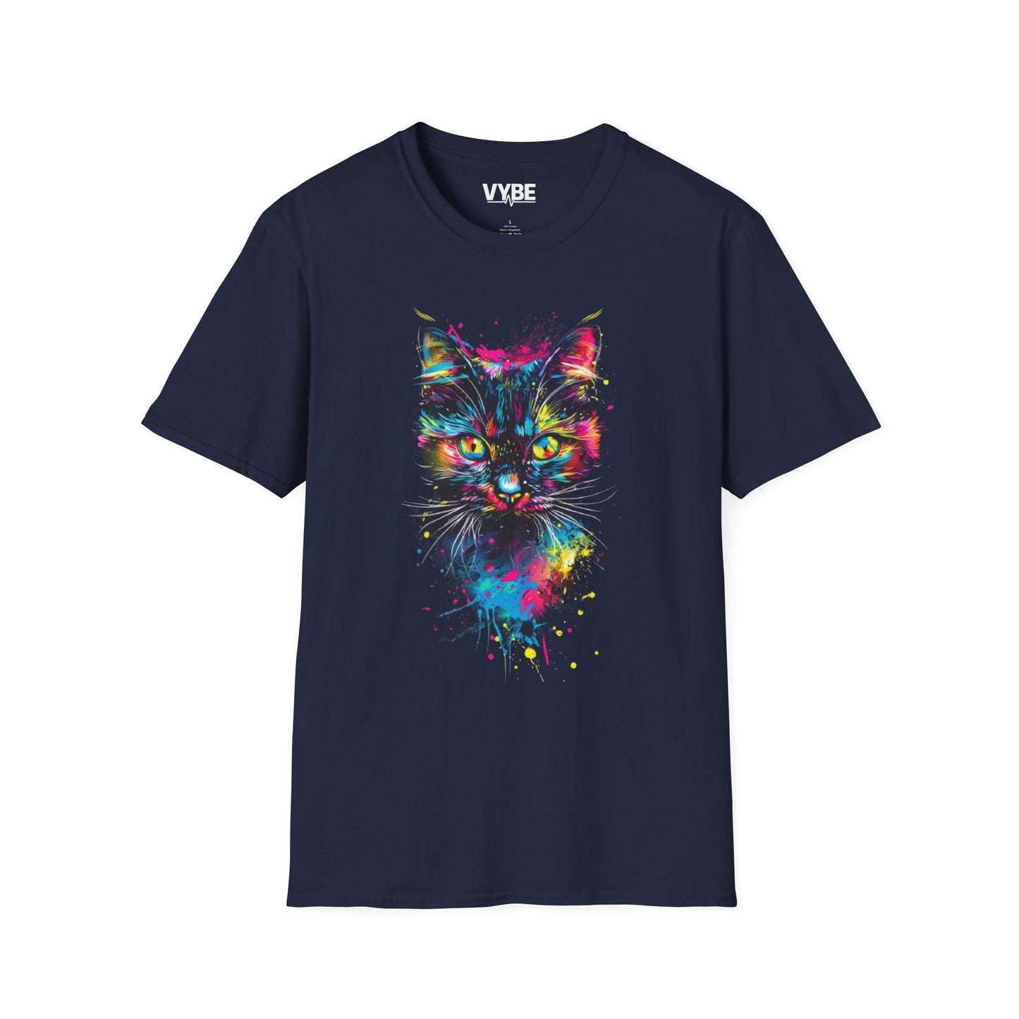 Vibrant Cat Graphic T-Shirt - VYBE Shop
