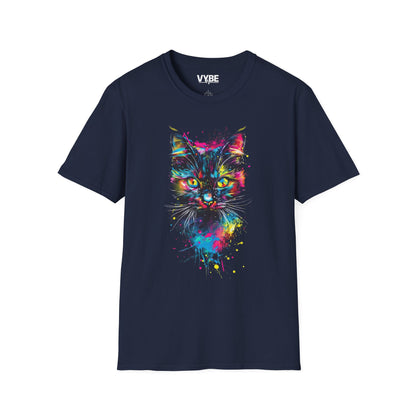 Vibrant Cat Graphic T-Shirt - VYBE Shop