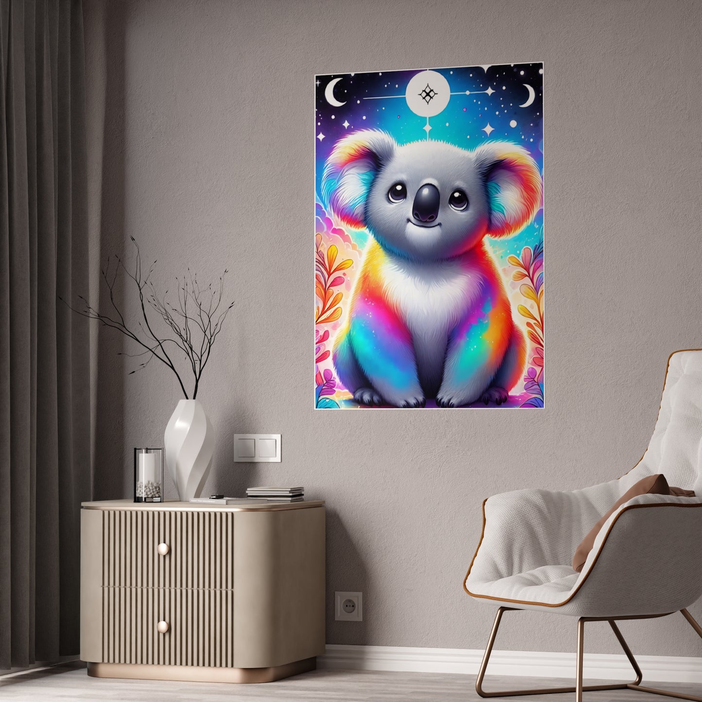 Colorful Koala Poster | Vibrant Rainbow Art Print - VYBE Shop