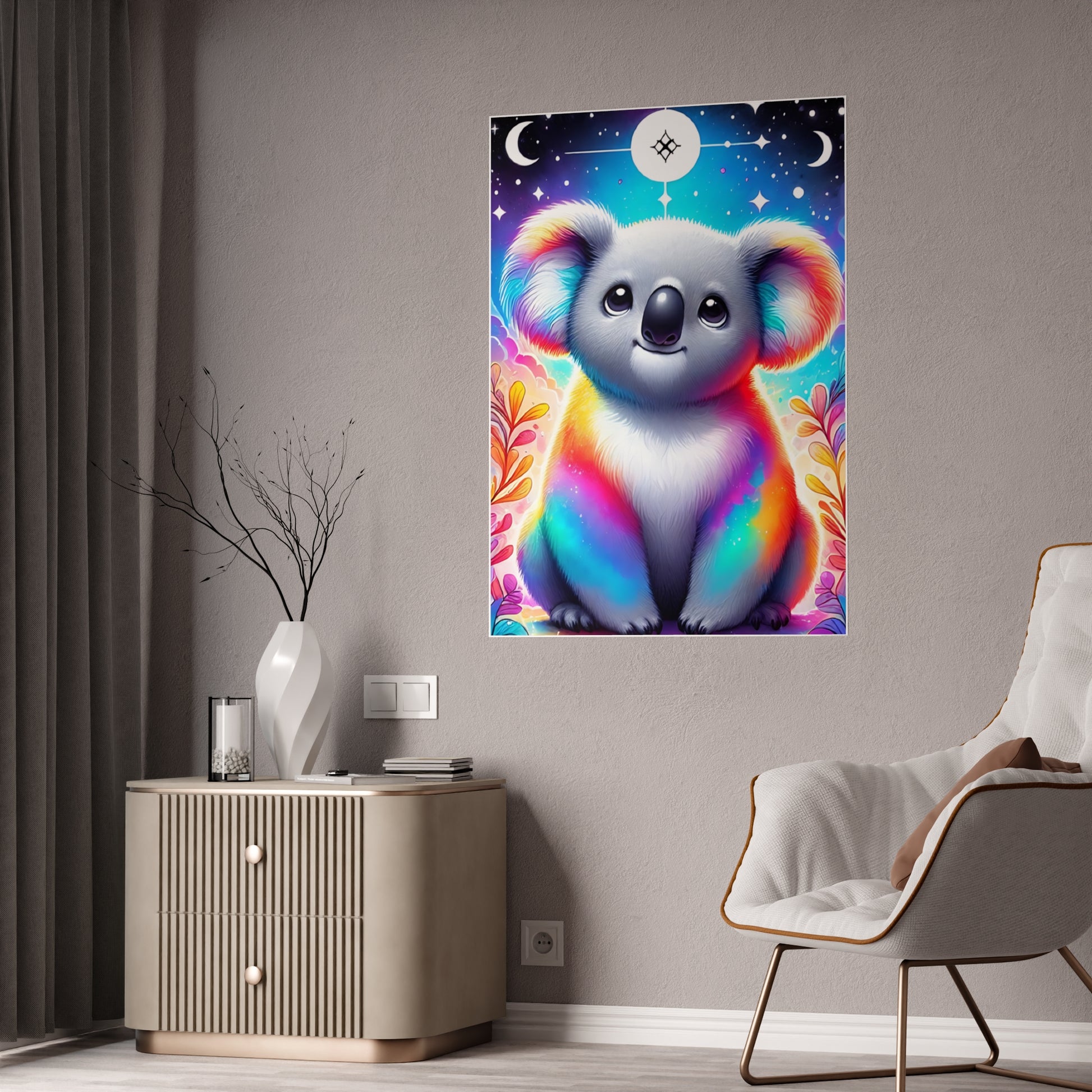 Colorful Koala Poster | Vibrant Rainbow Art Print - VYBE Shop