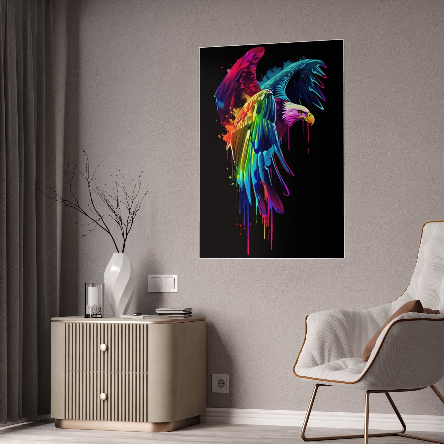 Vibrant Eagle Wall Art - Colorful Gloss Poster for Stunning Home Decor - VYBE Shop