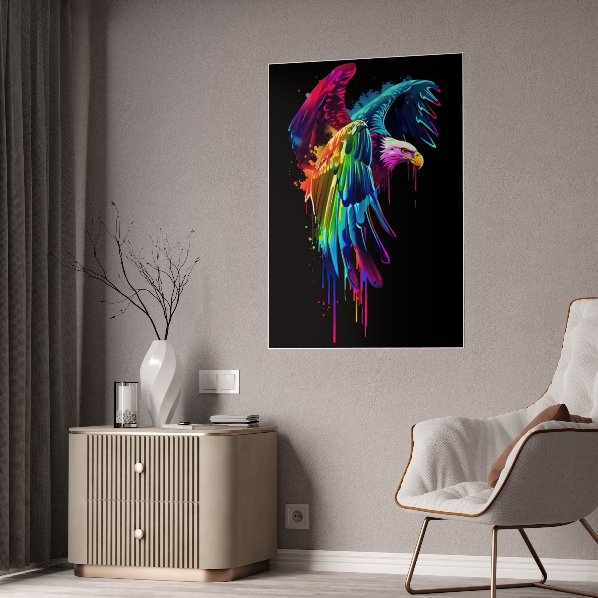Vibrant Eagle Wall Art - Colorful Gloss Poster for Stunning Home Decor - VYBE Shop